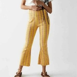 𝅺free People Smocked Flare Pants Yellow XS